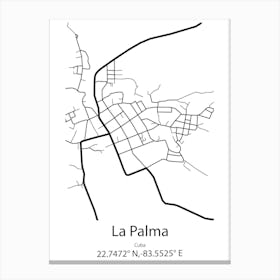 La Palma Del Condado,Spain Minimalist Map Canvas Print