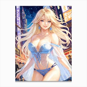 Sexy Anime Girl Painting (25) Canvas Print