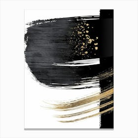 Abstract Black And Gold Painting 80 Canvas Print