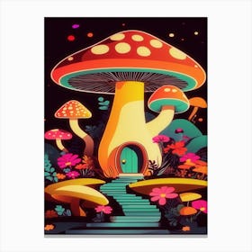 Kitschy Mushroom House Canvas Print