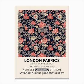 Poster Fern Frost Bloom London Fabrics Floral Pattern 1 Canvas Print