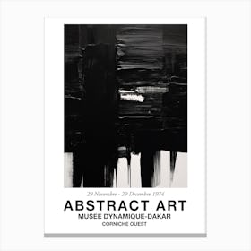 Black Brush Strokes Abstract 2 Exhibition Poster Canvas Print