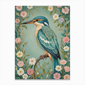 Floral Kingfisher 1 Canvas Print