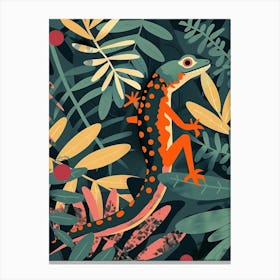 Forest Green Moorish Gecko Abstract Modern Illustration 3 Canvas Print