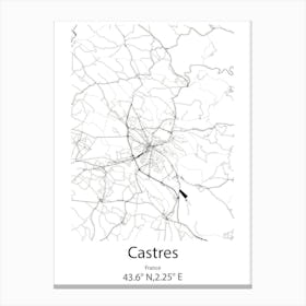 Castres,France Minimalist Map Canvas Print