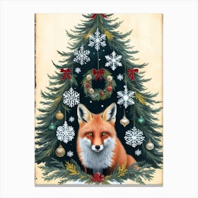 William Morris Christmas Fox 8 Canvas Print