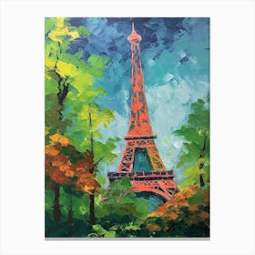 Eiffel Tower Paris France David Hockney Style 11 Canvas Print
