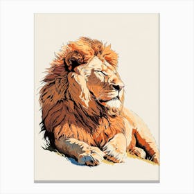 Barbary Lion Resting In The Sun Clipart 3 Canvas Print