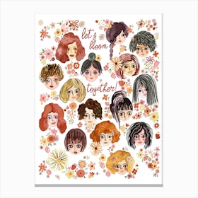 Women Blooming Together Feminism Canvas Print