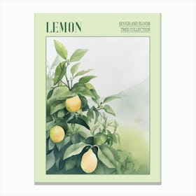 Lemon Tree Atmospheric Watercolour Painting 2 Poster Canvas Print