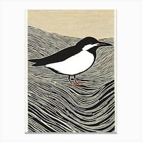 Common Tern Linocut Bird Canvas Print