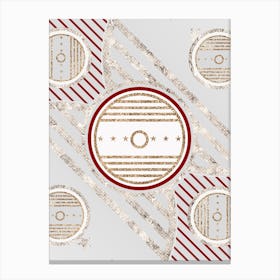 Geometric Glyph Abstract in Festive Gold Silver and Red n.0027 Canvas Print