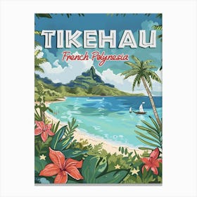 Tikehau: Where Pink Sands Meet Azure Waters Poster Canvas Print