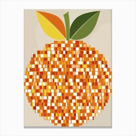 Orange Pixel Art Two Canvas Print