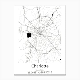 Charlotte,United States Minimalist Map Canvas Print