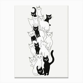 Stack Of Cat Line Drawing Canvas Print