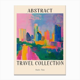 Abstract Travel Collection Poster Austin Texas 4 Canvas Print