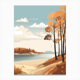 Autumn , Fall, Landscape, Inspired By National Park in the USA, Lake, Great Lakes, Boho, Beach, Minimalist Canvas Print, Travel Poster, Autumn Decor, Fall Decor 16 Canvas Print