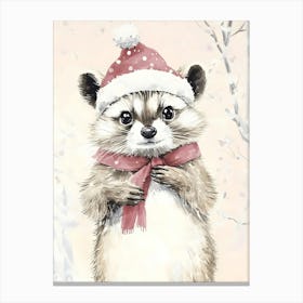 Christmas Raccoon 1 Canvas Print