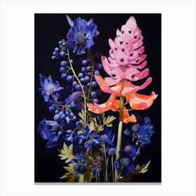 Surreal Florals Aconitum 1 Flower Painting Canvas Print