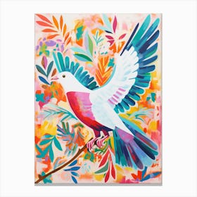 Colourful Bird Painting Dove 1 Canvas Print