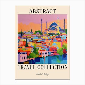 Abstract Travel Collection Poster Istanbul Turkey 2 Canvas Print