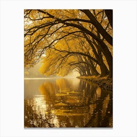 Autumn Trees By The River 2 Canvas Print