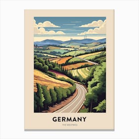 The Westweg Germany 1 Vintage Hiking Travel Poster Canvas Print