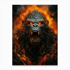 Gorilla In Flames 1 Canvas Print