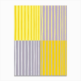 Yellow And Grey Stripes Canvas Print