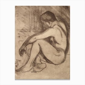 Nude Boy Seated, 1916 By Magnus Enckell Canvas Print