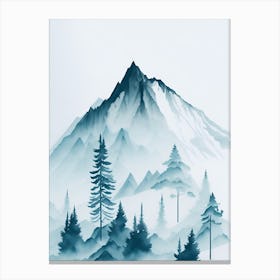 Mountain And Forest In Minimalist Watercolor Vertical Composition 71 Canvas Print