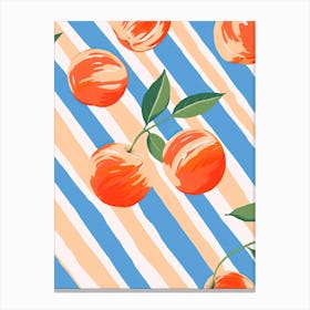 Peaches Fruit Summer Illustration 5 Canvas Print