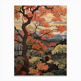 American Chestnut 2 Vintage Autumn Tree Print  Canvas Print
