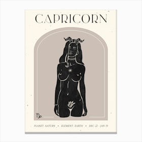 Capricorn Celestial Canvas Print