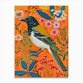 Spring Birds Magpie 3 Canvas Print