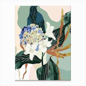 Colourful Flower Illustration Hydrangea 4 Canvas Print