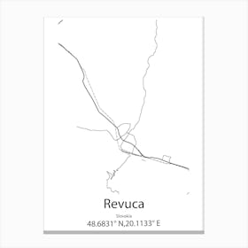 Revuca,Slovakia Minimalist Map Canvas Print