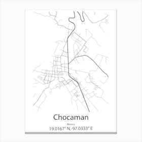 Chocaman,Mexico Minimalist Map Toile