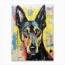 Doberman Basquiat Style Canvas Print