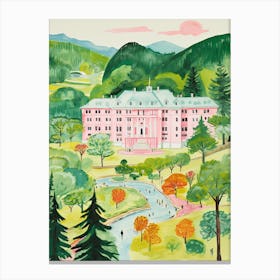 The Greenbrier   White Sulphur Springs, West Virginia   Resort Storybook Illustration 2 Canvas Print