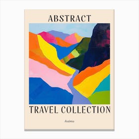 Abstract Travel Collection Poster Andorra 4 Canvas Print