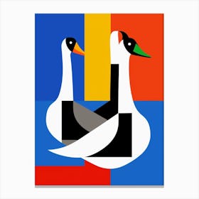 Swans Abstract Pop Art 2 Canvas Print