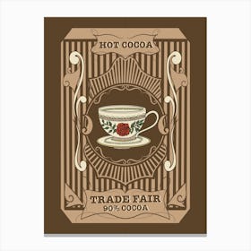 Hot Cocoa Retro Poster Canvas Print