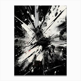 Rebellion Abstract Black And White 3 Canvas Print