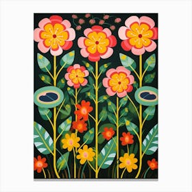 Flower Motif Painting Portulaca Canvas Print