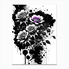 Black And Purple Roses 2 Canvas Print