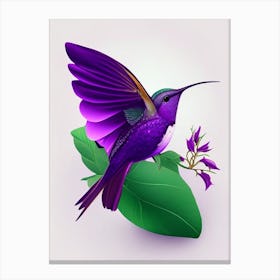 Violet Crowned Hummingbird Cute Kawaii Canvas Print