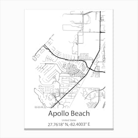 Apollo Beach,United States Minimalist Map Canvas Print