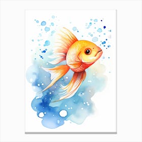 Fish Watercolour In Autumn Colours 3 Canvas Print